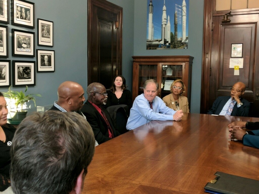 Letter carriers with Sen. Doug Jones (D-AL)