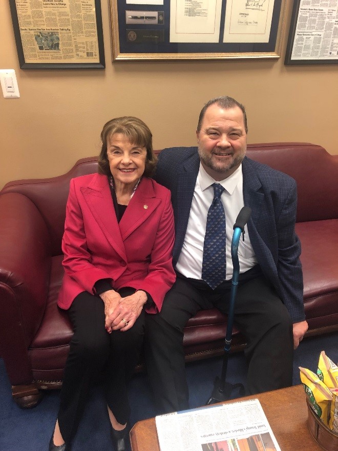 Letter carriers with Sen. Dianne Feinstein (D-CA)