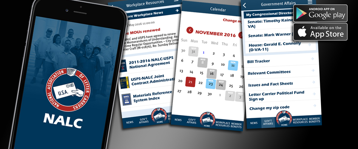 Mobile apps National Association of Letter Carriers AFLCIO