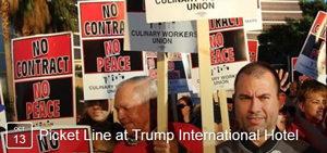 NALC joins UNITE-HERE for solidarity picket at Trump Int'l Hotel in DC